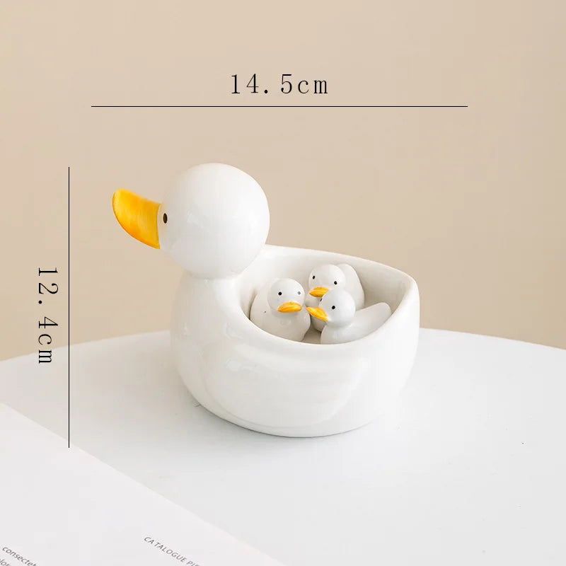 Afralia™ Duck Chopstick Holder Tray White Rabbit Porcelain Plate Home Decor