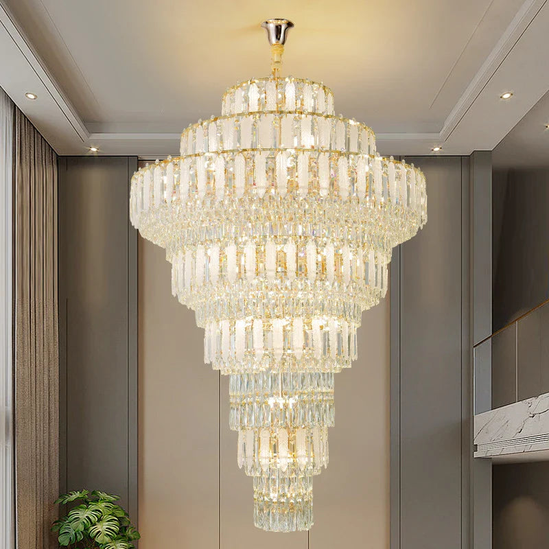 Afralia™ Crystal Hollow Chandelier: Elegant Lighting for European Villa, Hotel Lobby, and Living Room