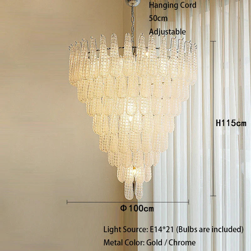 Afralia™ Round White Glass Pendant Light: Modern Waterfall Ceiling Fixture for Living Room