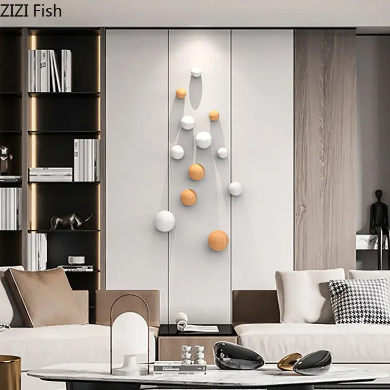 Afralia™ Gold Ball Wall Decoration Ornaments Room Aesthetics Living Background Display