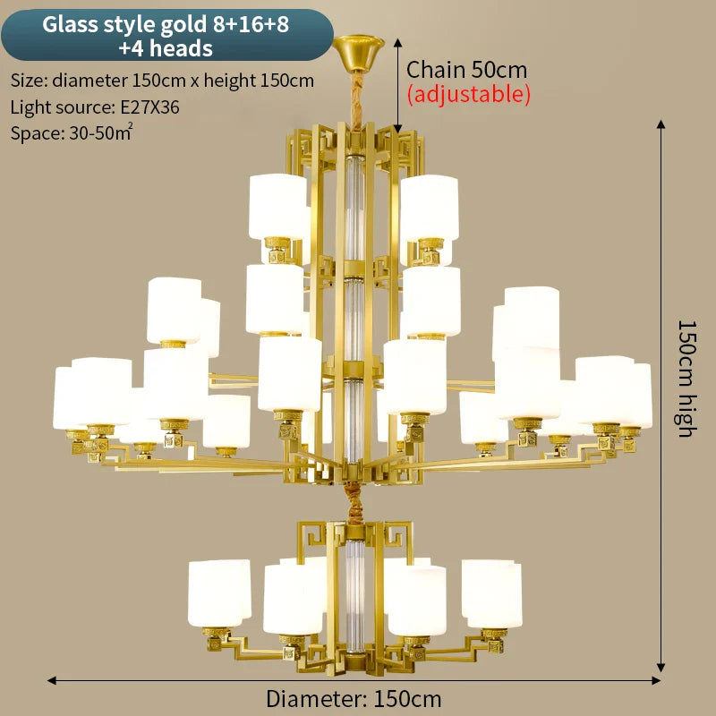 Afralia™ Zen Crystal Chandelier - Luxury Jade Living Room Dining Room Lamp