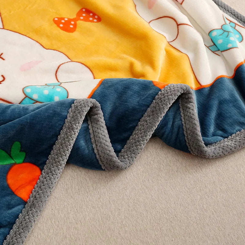 Afralia™ Cartoon Flannel Blanket: Soft & Skin-Friendly for Summer & Autumn Beds.