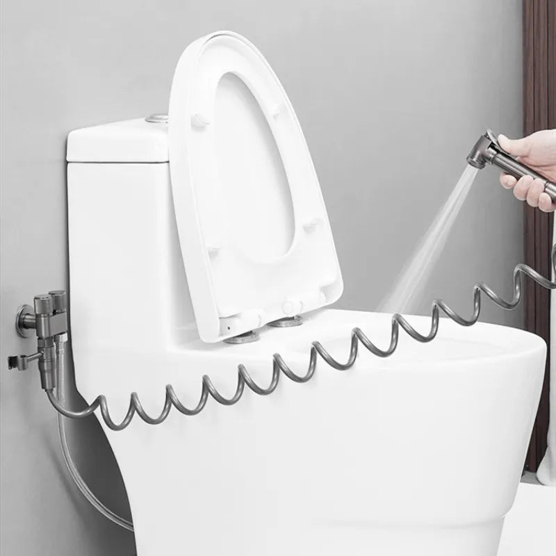 Afralia™ Brass Bidet Faucet Set with High Pressure Spray Gun - Gray