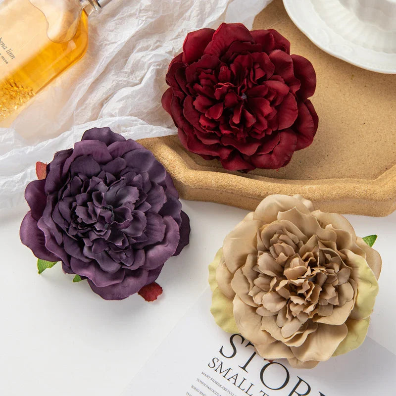 Afralia™ Silk Dahlias Peony Roses Wedding Home Decor Craft Material Bouquet
