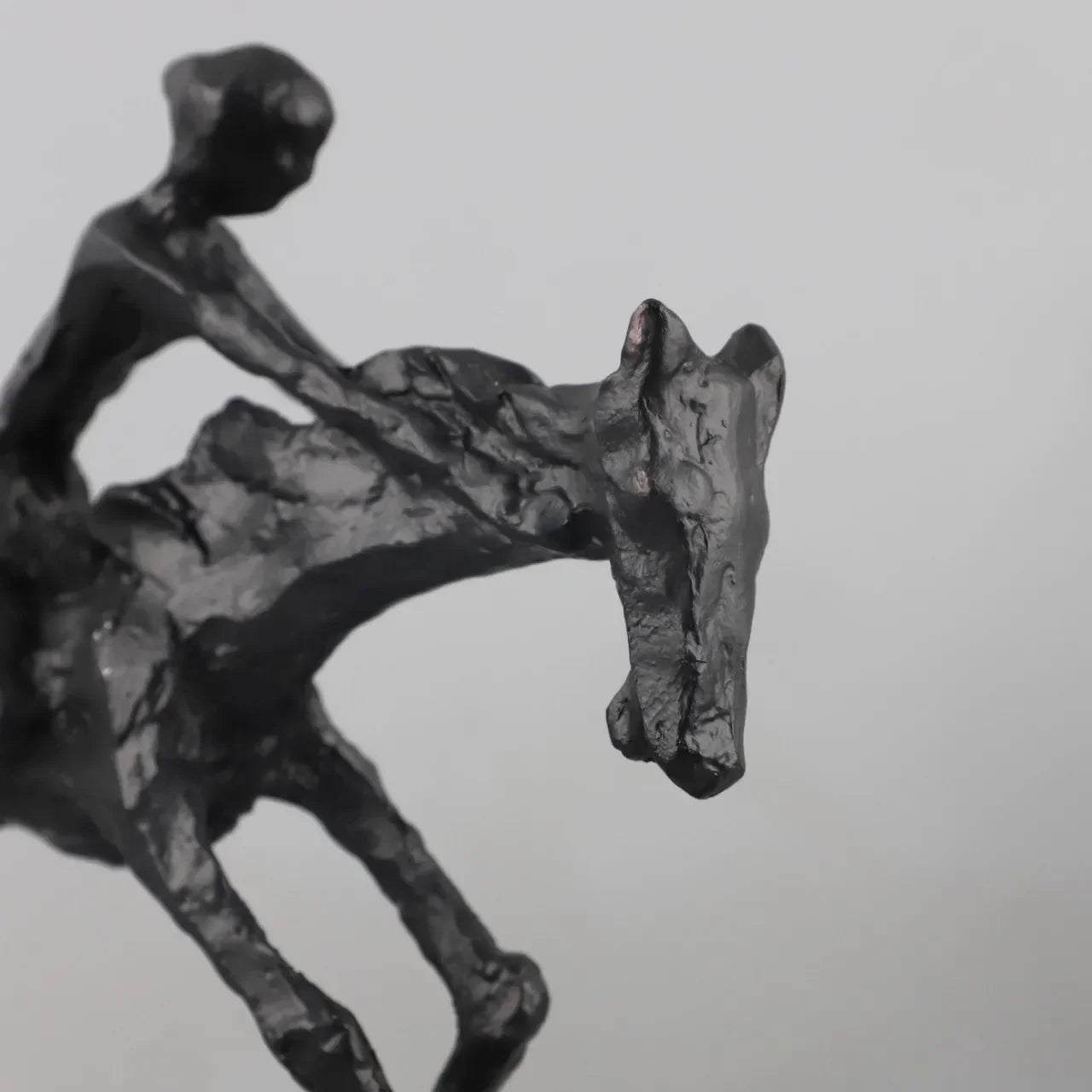 Afralia™ Metal Horseman Abstract Figure Sculpture Home Decor Figurine Statuette