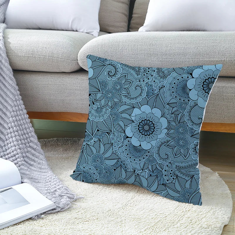 Afralia™ Geometric Square Pillowcase Ethnic Retro Sofa Pillow Cover 45x45cm Home Decor