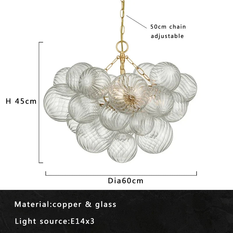 Afralia™ Bubble Glass LED Pendant Light for Nordic Living Room Decor