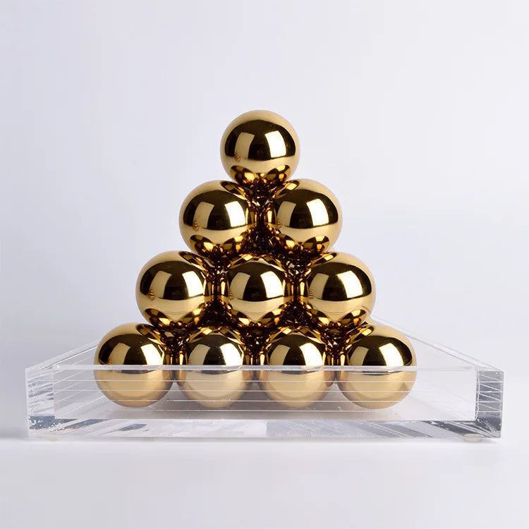 Afralia™ Geometric Gold Tower Set for Stylish Home Decor