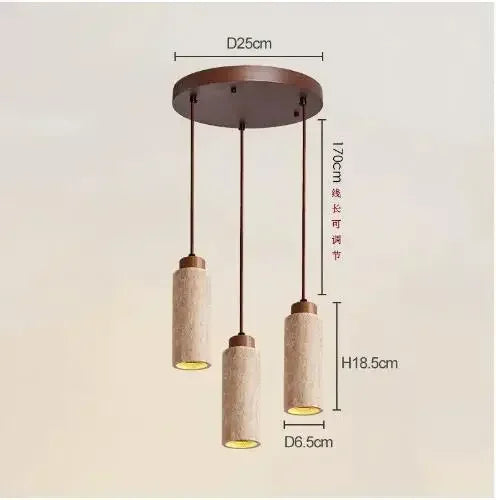 Afralia™ Travertine Stone Pendant Chandelier for Kitchen Dining Room