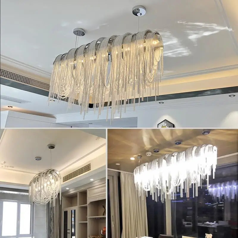 Afralia™ Aluminum LED Chandelier for Modern Interior Decor, Living Room, Dining Room, Kitchen Island, Bedside Wall Lamp