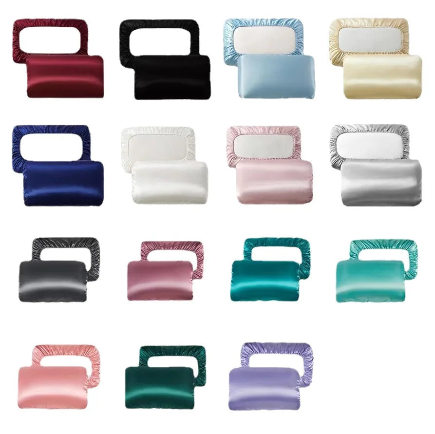 Afralia™ Silk Queen Pillow Cover - Smooth Satin Elastic Band Pillowcase