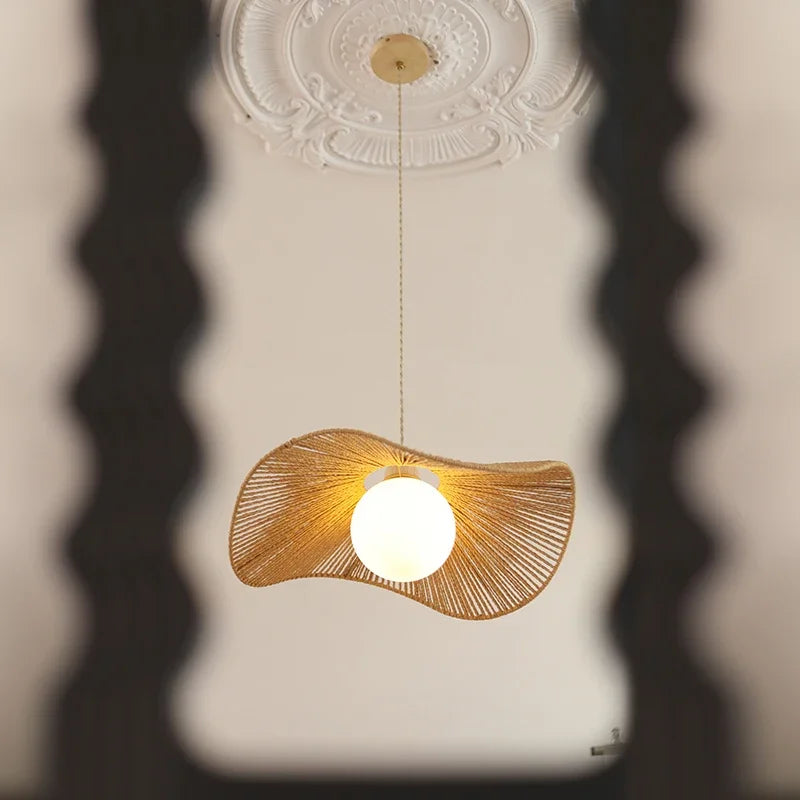 Afralia™ Rattan Chandelier: Nordic Minimalist Wabi Sabi LED Pendant Lamp for Home Décor