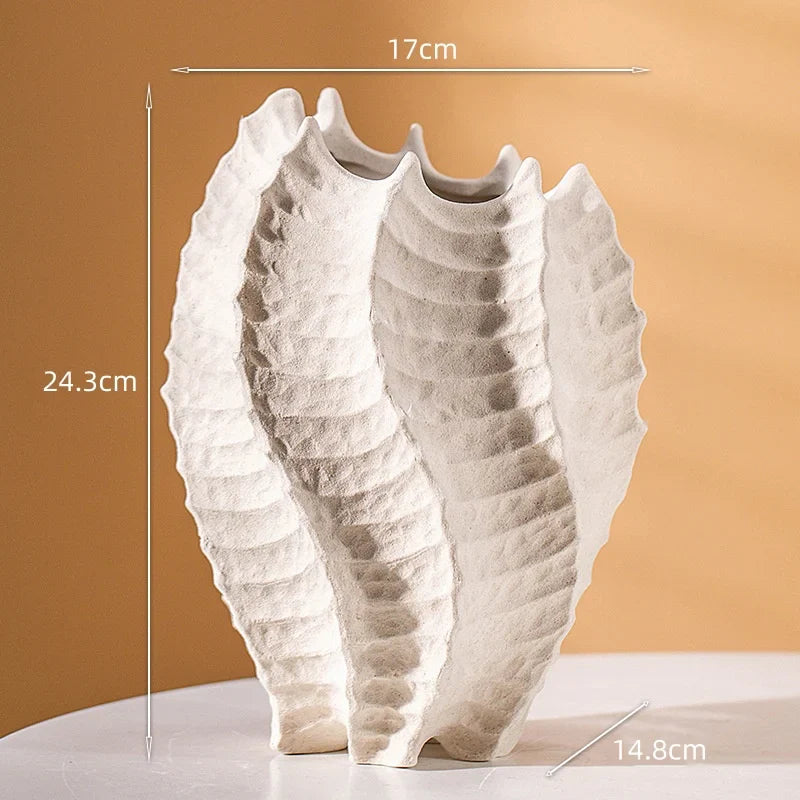 Afralia™ Folded Paths Ceramic Vase Abstract Home Decor Flower Arrangement Accessory