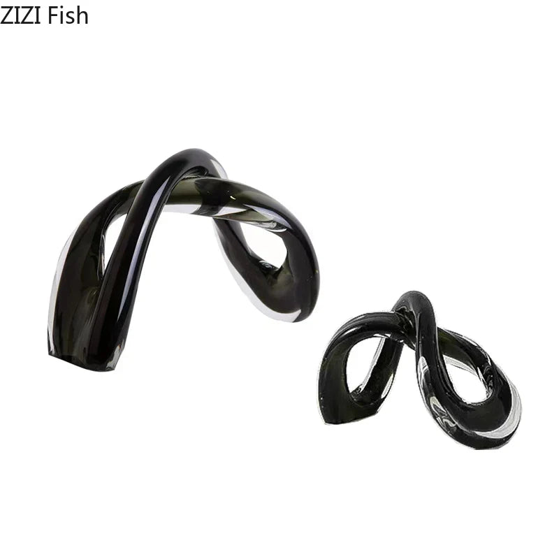 Afralia™ Knot Ornaments Glass Sculpture for Desk Decor - Creative Geometric Artwork