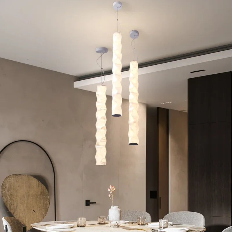 Afralia™ Water Ripple Long Strip Chandelier for Nordic Home Decoration