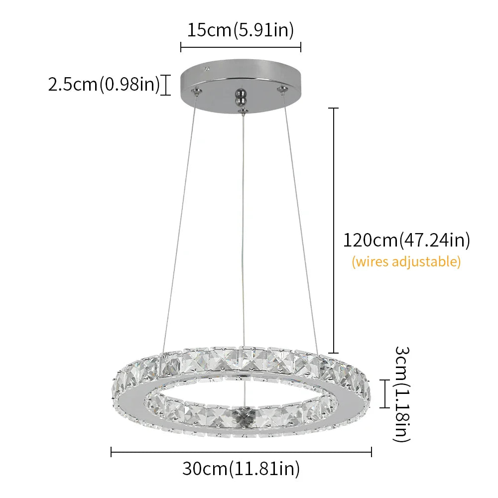 Afralia™ Crystal Pendant LED Chandelier for Modern Living Room Kitchen Decor