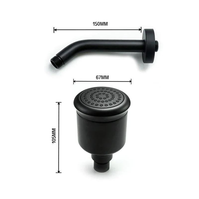 Afralia™ Matt Black Chrome Wall-Mounted Shower Faucet Brass Valve Body Single Function