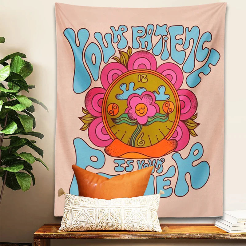 Afralia™ Rainbow Flower Tapestry Wall Hanging - Hippie Boho Vibes for Teen Room Decor