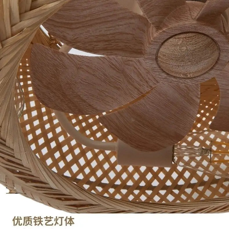 Afralia™ Rattan Wicker Basket Pendant Light - Vintage Boho Farmhouse Chandelier