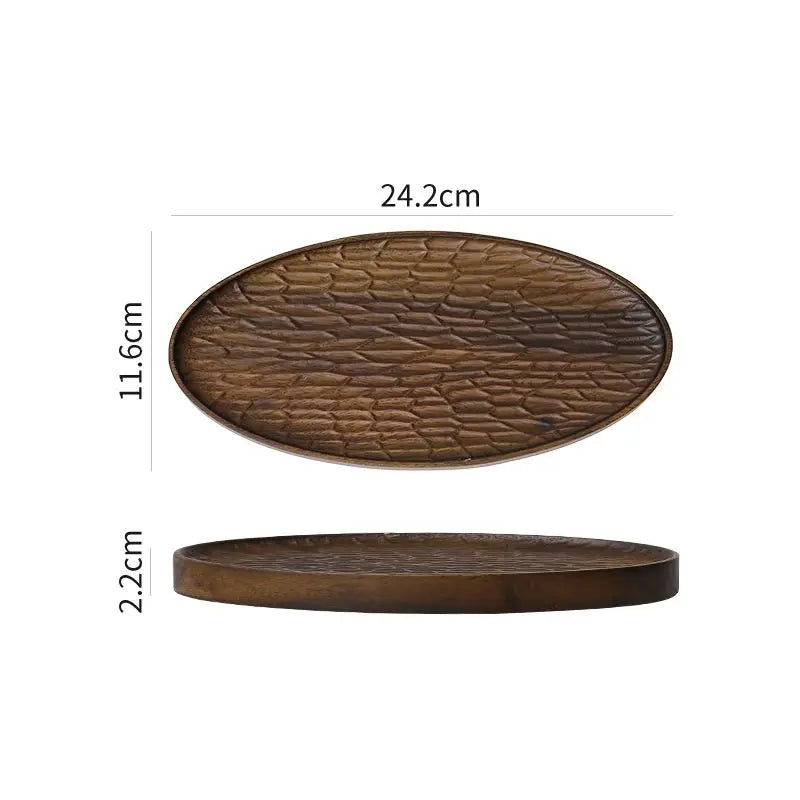 Afralia™ Wooden Plates, Tea Plates, Dinner Plates, Fruit Trays, Household Walnut