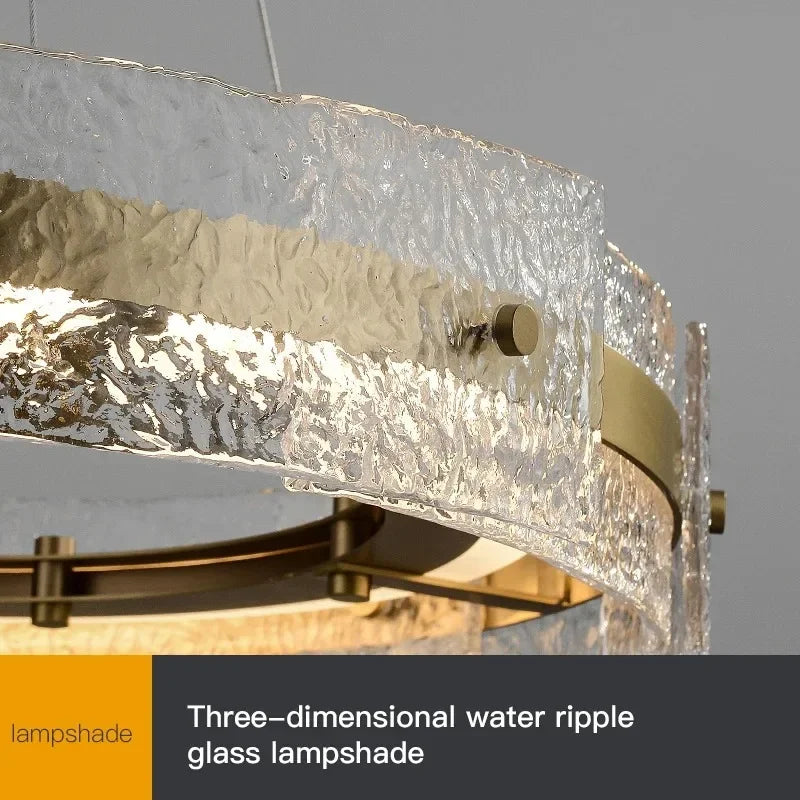 Afralia™ Modern Gold Metal Round Glass Ceiling Chandeliers for Luxurious Living Spaces