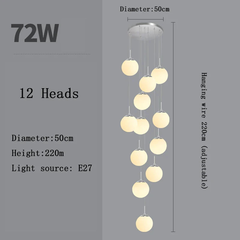 Afralia™ Nordic LED Glass Chandelier for Modern Living Spaces