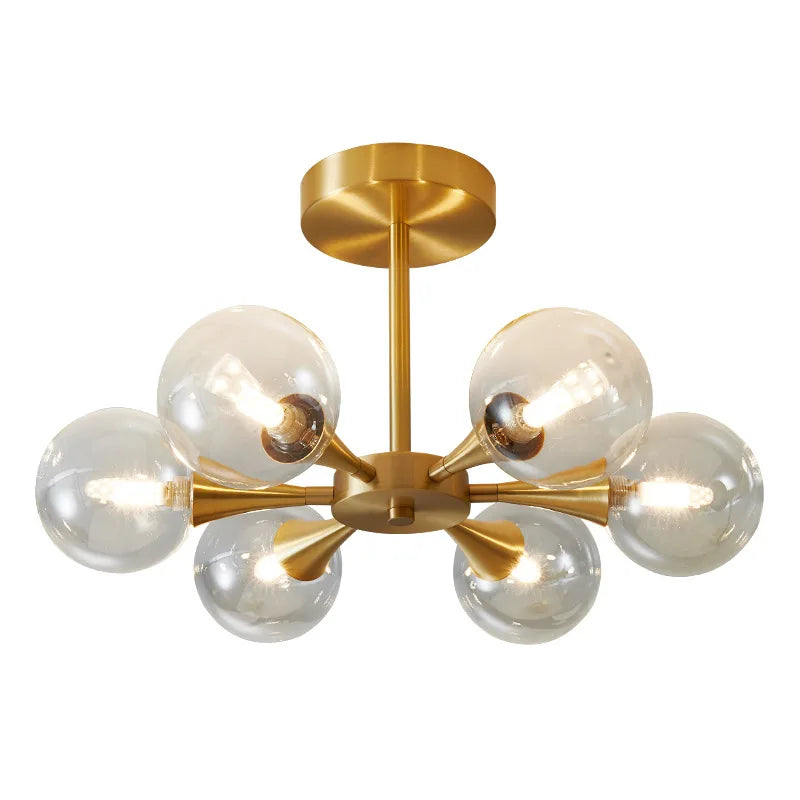 Afralia™ Glass Ball Chandelier Pendant Light Fixture for Living Dining Bedroom