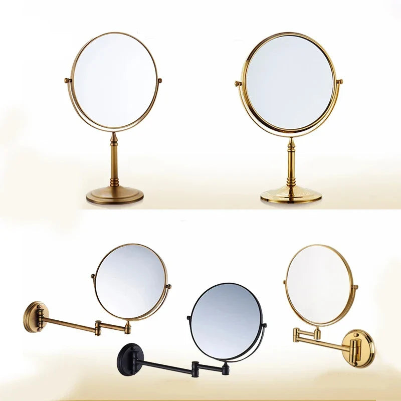 Afralia™ Adjustable Wall Mounted Cosmetic Mirror 1X/3X Magnification 2-Face Bathroom Mirror