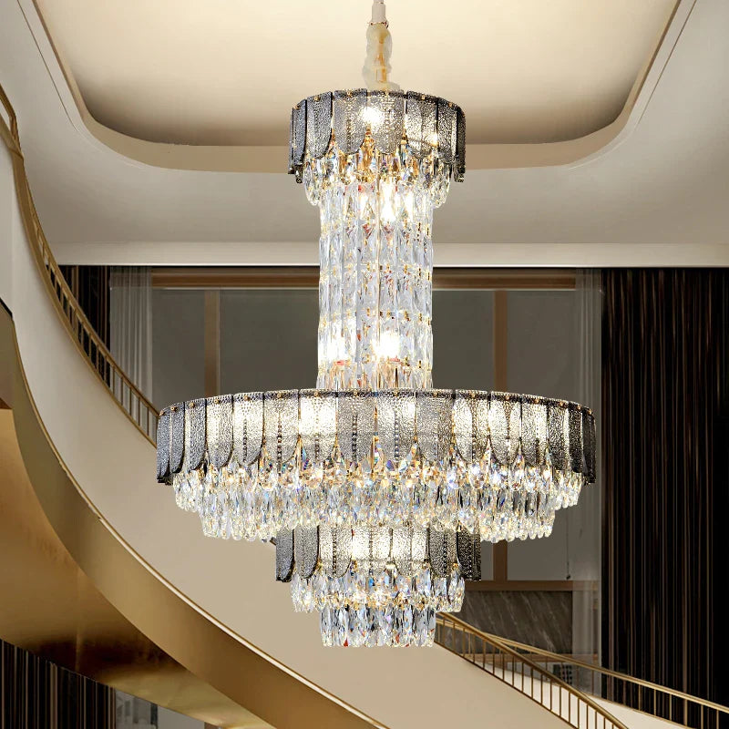 Afralia™ Crystal Chandelier: Postmodern Multi-layer Luxury for Villa, Hotel Lobby, and Living Room