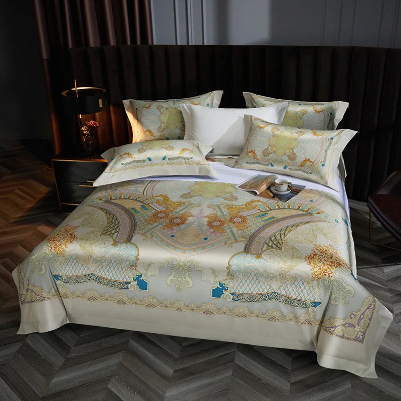 Afralia™ Luxury Vintage Bedding Set, 1000TC Egyptian Cotton, Silky Satin, Bohemia Duvet Cover