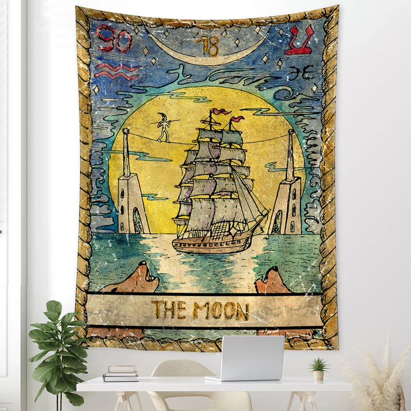 Constellation Tarot Tapestry - Bohemian Hippie Wall Hanging for Home Decor by Afralia™