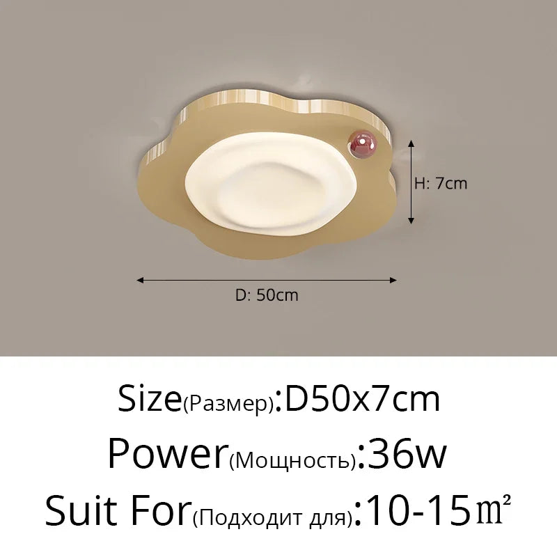 Afralia™ Cream LED Ceiling Light for Bedroom & Living Room décor