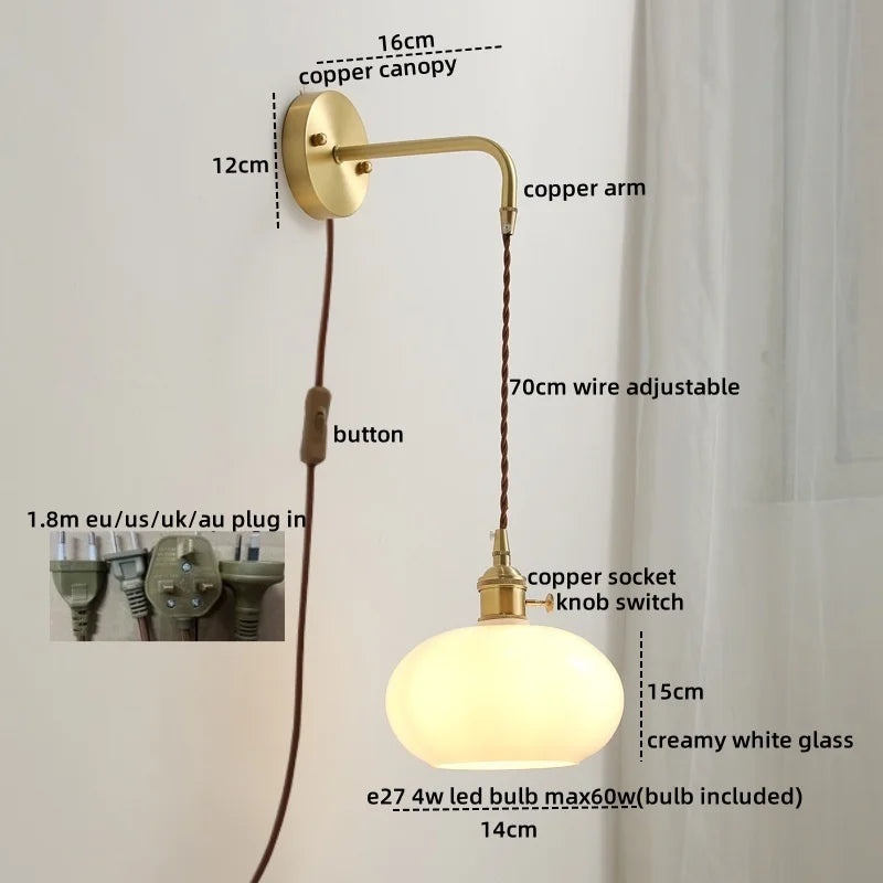 Afralia™ Gray Glass LED Wall Sconce Lamp for Home Decor, Bedroom, Living Room - Nordic Design