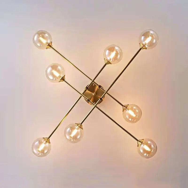 Afralia™ Glass Ball Chandelier for Living Room, Bedroom, and Study