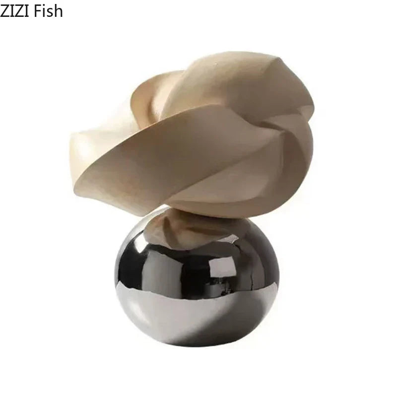 Geometric Twisted Statue Desk Decor by Afralia™ - Modern Crafted Sculpture for Room Aesthetics