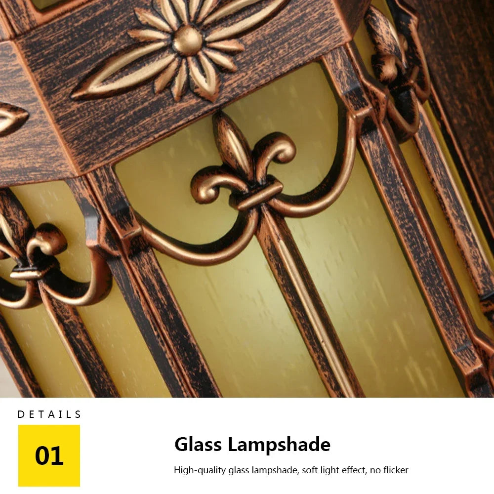 Afralia™ Outdoor  Vintage LED Wall Lamp for House Villa Gate Europe Retro Style