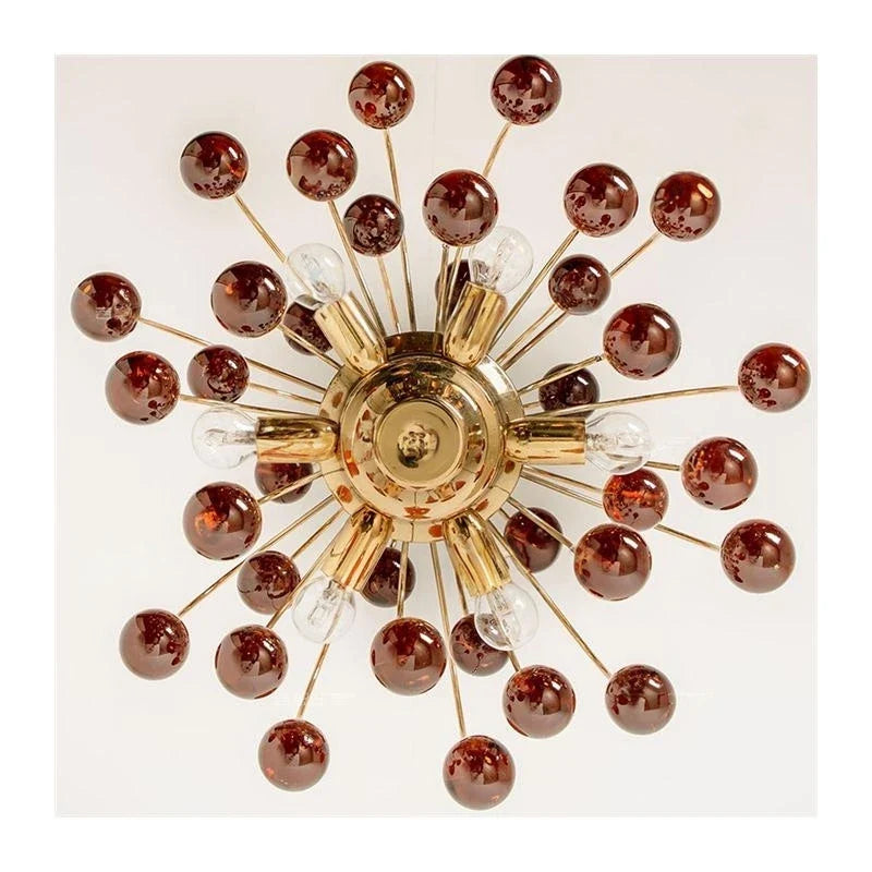 Afralia™ Teardrop Murano Glass Chandelier in Red Purple - Cherry Atmosphere Decor