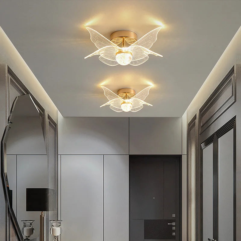 Afralia™ Gold Acrylic LED Ceiling Light - Modern Nordic Style Lighting for Home Decor