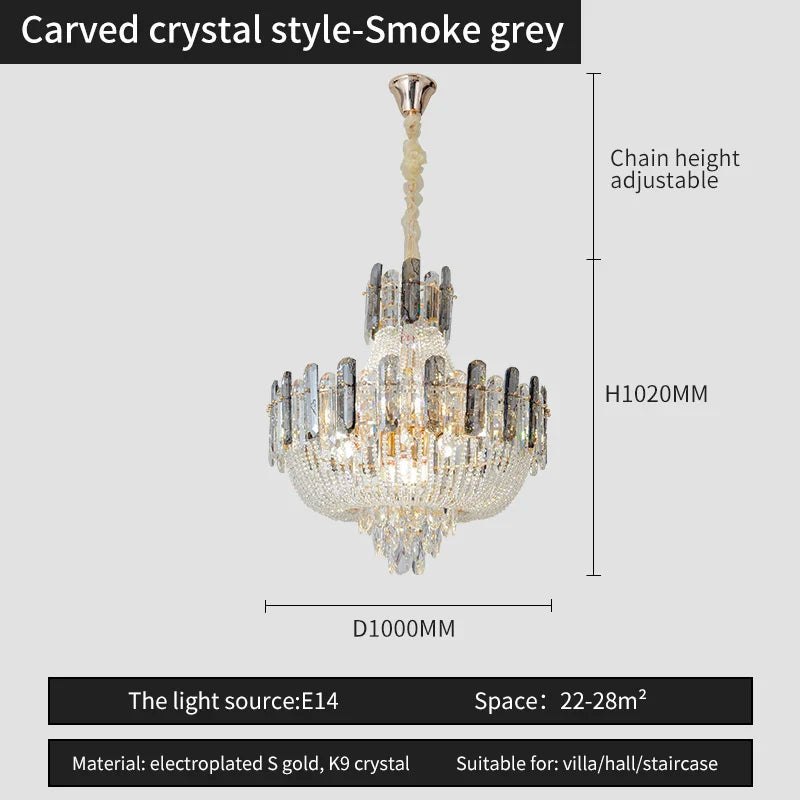 Afralia™ French Bead Chain Crystal Chandelier for Luxury Spaces