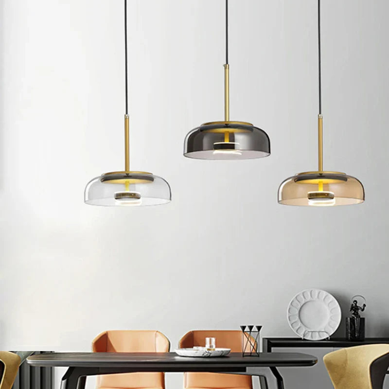 Afralia™ Glass Pendant Lights LED Modern Dining Room Nordic Restaurant Hanging Lamp