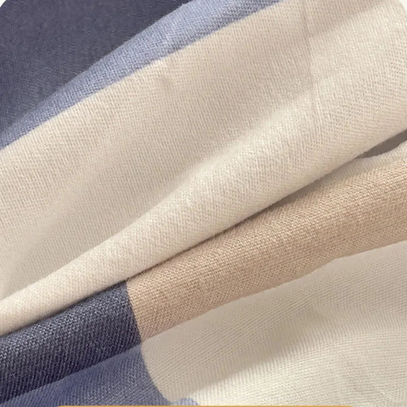 Afralia™ Patterned Grid Fitted Sheet Set for Single Double Mattress