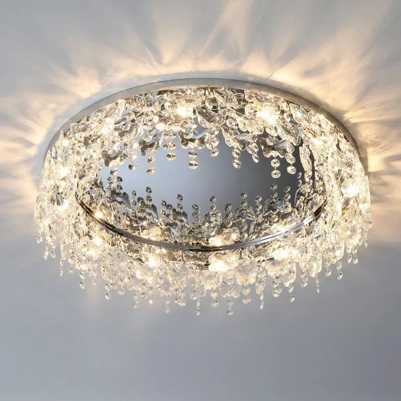 Afralia™ Crystal LED Ceiling Chandelier for Living, Bedroom, Kitchen, Dining Room