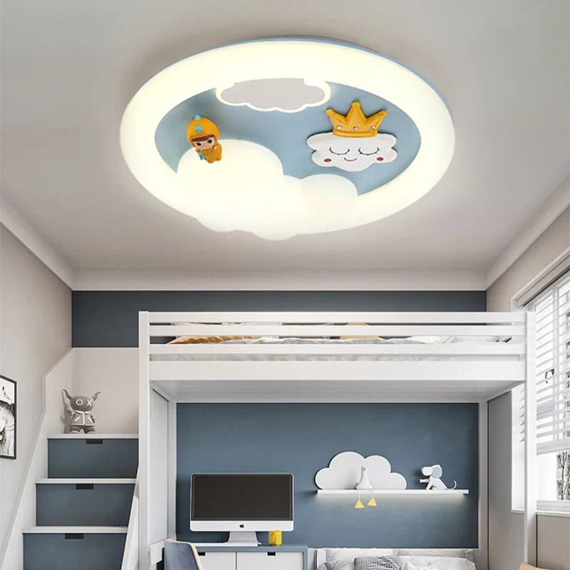 Afralia™ Kids Ceiling Light: Minimalist Pink Blue Lamp for Bedroom or Living Room