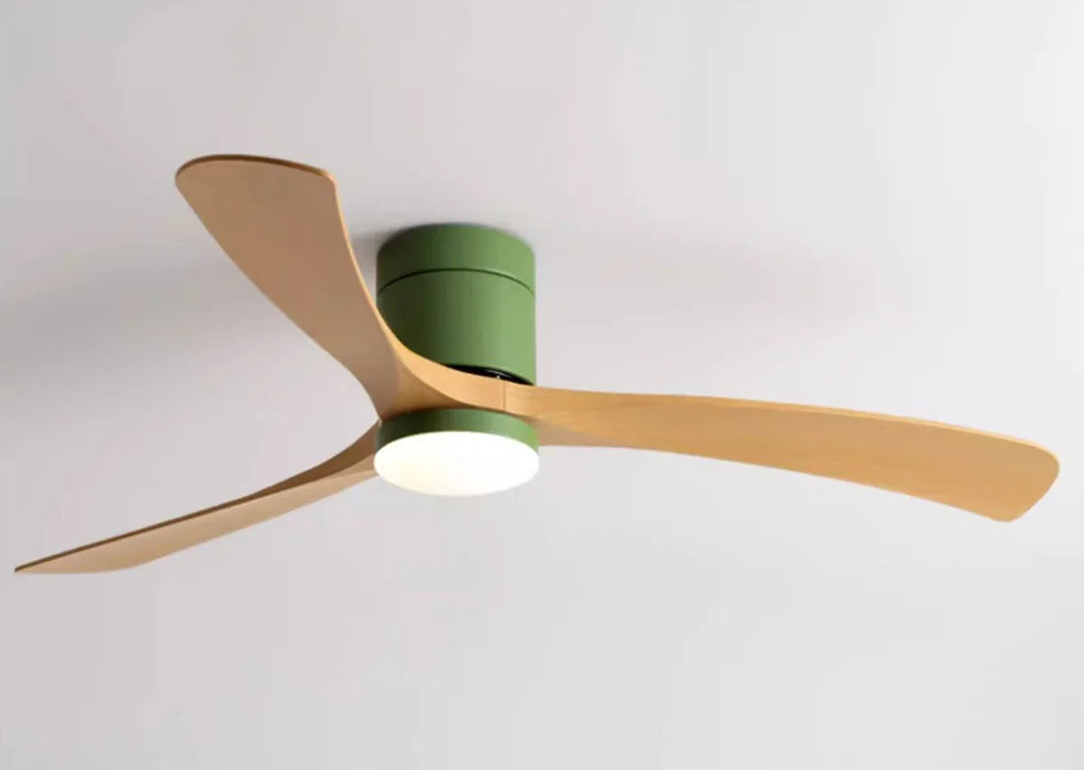 Modern Black/White ABS Blade Low Profile Ceiling Fan Light with Remote Control by Afralia™