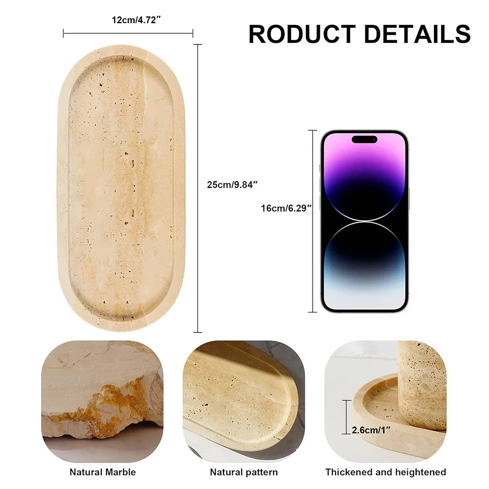 Afralia™ Marble Decorative Tray for Bathroom Vanity Dresser