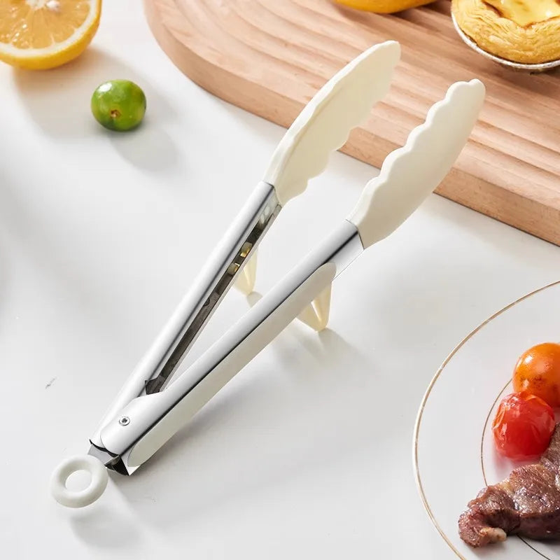 Afralia™ Silicone Steak Kitchen Tong: Household Food Clamp for Safe Barbecue & Cooking