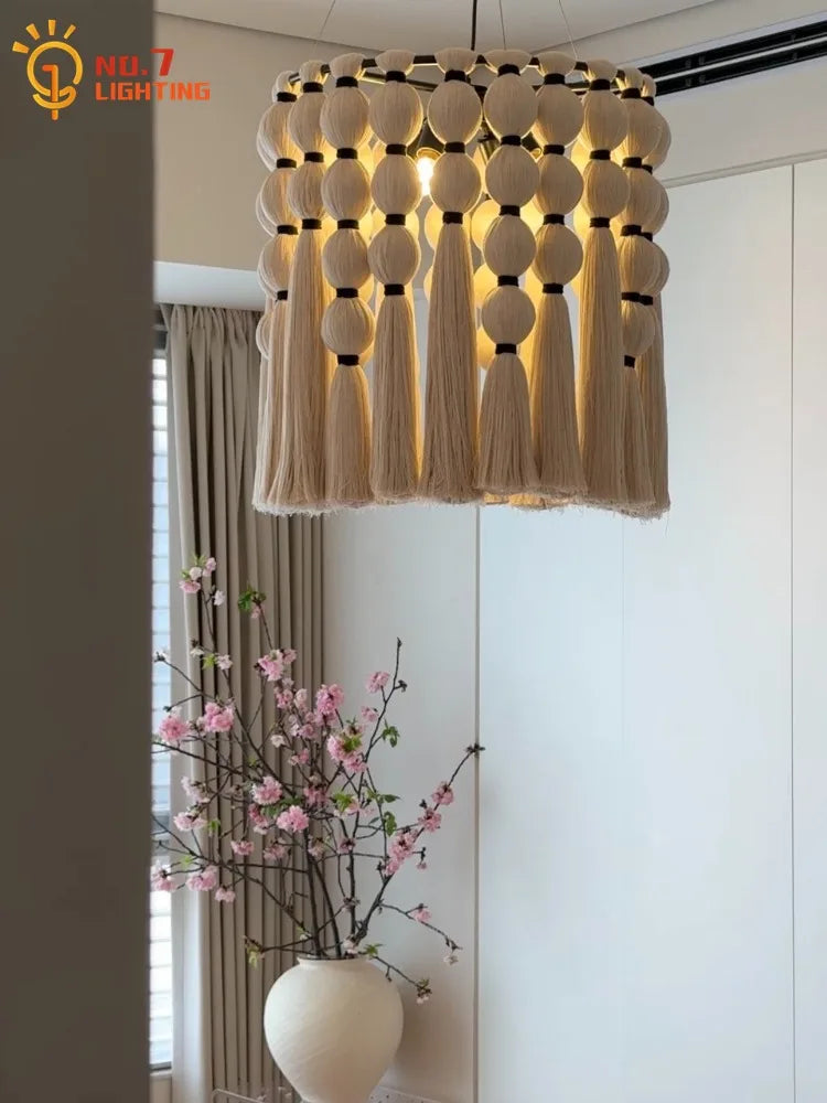 Afralia™ Bohemian Tassel Pendant LED Light for Cozy Atmosphere