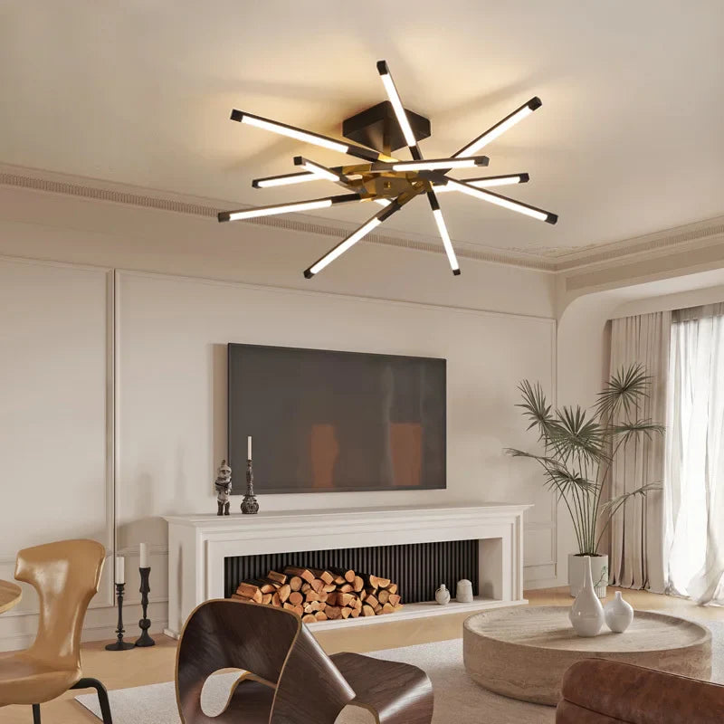 Afralia™ Dimmable LED Ceiling Chandelier, Modern Interior Lighting for Dining Room, Bedroom, Living Room