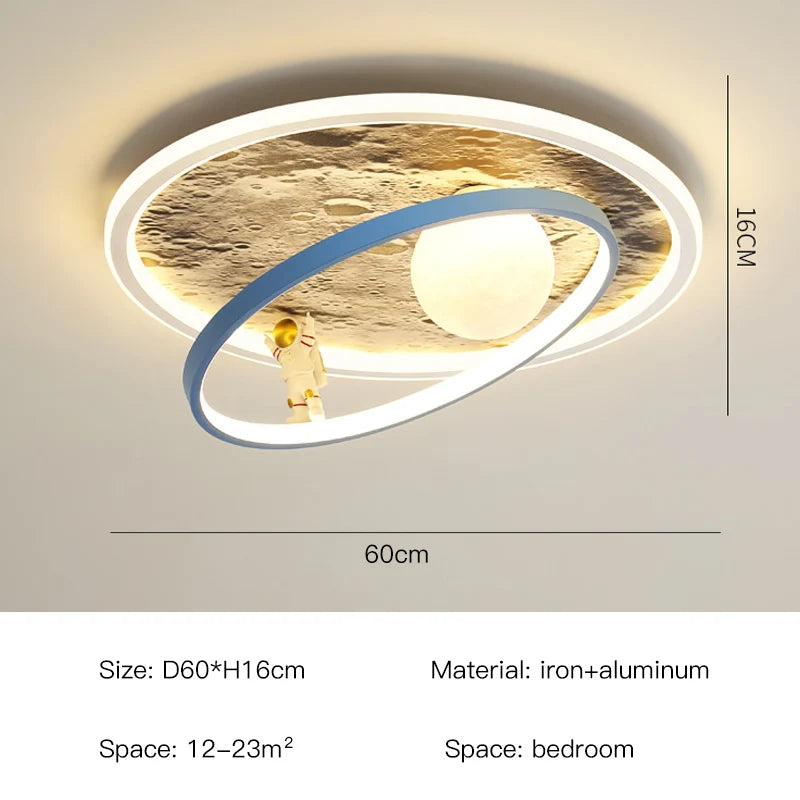 Afralia™ Astronaut LED Chandelier: Remote Control Ceiling Pendant Light for Children's Room