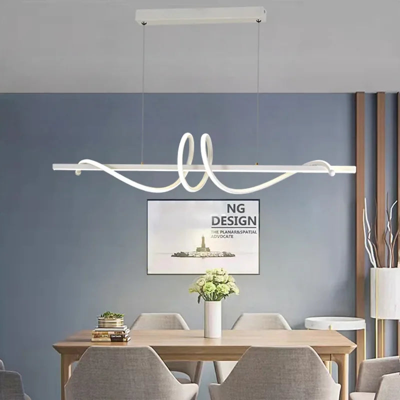 Afralia™ Modern LED Pendant Light - Elegant Aluminum Chandelier for Stylish Home Decor